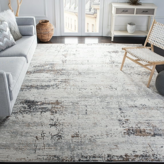 SAFAVIEH Amelia Topher Abstract Area Rug, Ivory/Gray, 9' x 12'