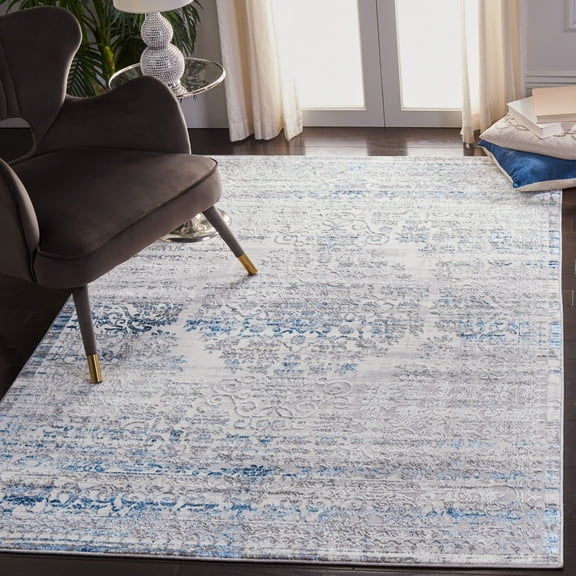 SAFAVIEH Amelia Toria Floral Area Rug, Gray/Blue, 5'5" x 7'7"
