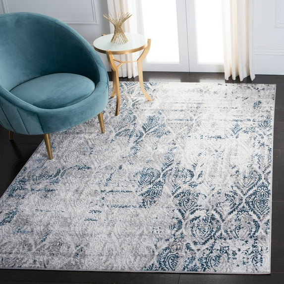 SAFAVIEH Amelia Tucker Trellis Area Rug, Gray/Blue, 4'5" x 6'5"