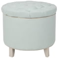 thumbnail image 1 of SAFAVIEH Amelia Tufted Storage Ottoman Robins Egg Blue, 1 of 8