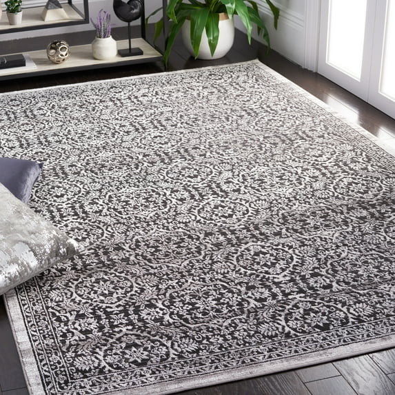 SAFAVIEH Amelia Velda Oriental Area Rug, Charcoal/Ivory, 8' x 10'