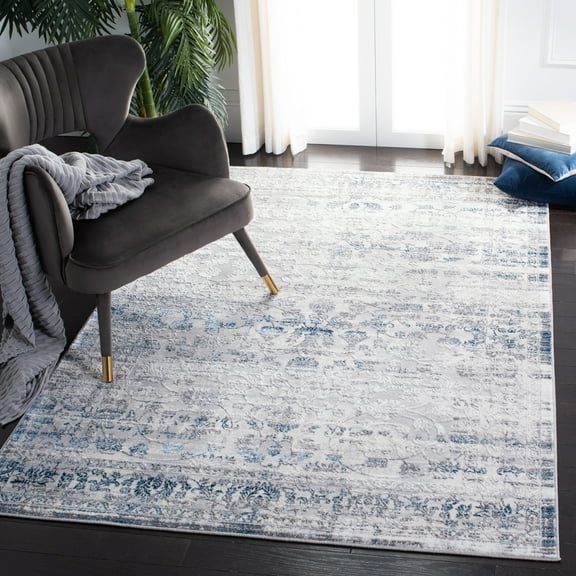 SAFAVIEH Amelia Wessex Abstract Area Rug, Gray/Blue, 4'5" x 6'5"