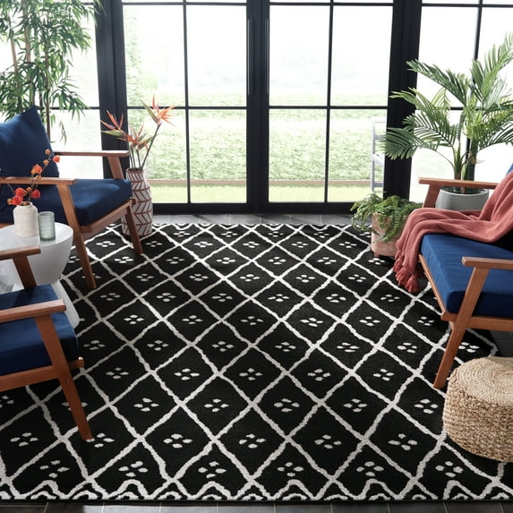Safavieh Amherst Amina Geometric Area Rug, Black/Creme, 9' x 12'