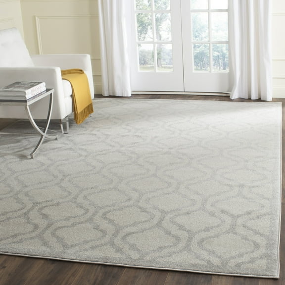 SAFAVIEH Amherst Chandler Geometric Area Rug, Ivory/Light Grey, 5'3" x 8'