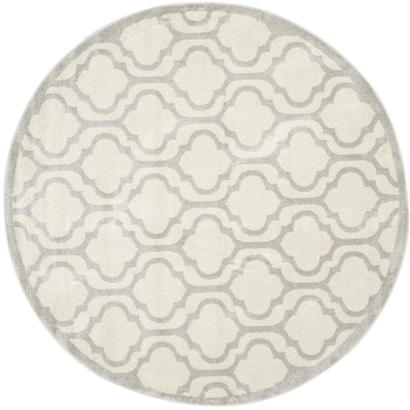 SAFAVIEH Amherst Chandler Geometric Area Rug, Ivory/Light Grey, 7' x 7' Round