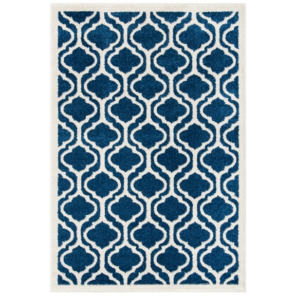 SAFAVIEH Amherst Chandler Geometric Area Rug, Navy/Beige, 4' x 6'