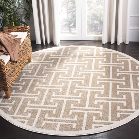 Safavieh Amherst Denton Geometric Area Rug, Wheat/Beige, 7' x 7' Round
