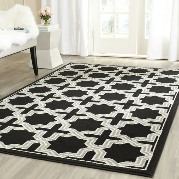 SAFAVIEH Amherst Hermite Geometric Area Rug, Anthracite/Grey, 5'3" x 8'