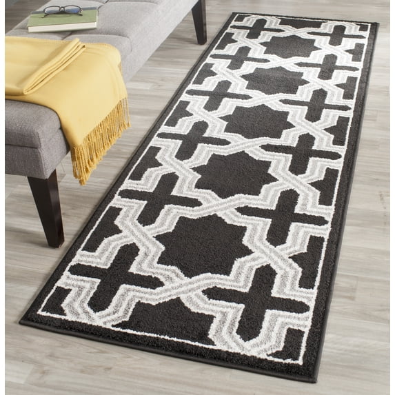 Safavieh Amherst Hermite Geometric Runner Rug, Anthracite/Gray, 2'3" x 7'