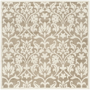SAFAVIEH Amherst Jerrald Geometric Area Rug, Wheat/Beige, 5' x 5' Square