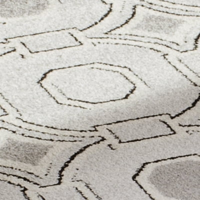 Safavieh Amherst Kenesa Geometric Area Rug, Light Gray/Ivory, 7' x 7' Round