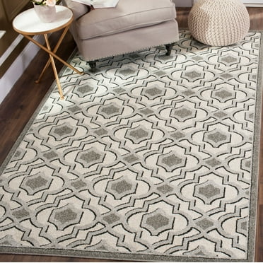 SAFAVIEH Amherst Leann Geometric Area Rug, Ivory/Grey, 3' x 5'