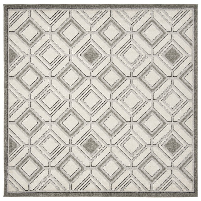 SAFAVIEH Amherst Marla Geometric Area Rug, Ivory/Light Grey, 7' x 7' Square