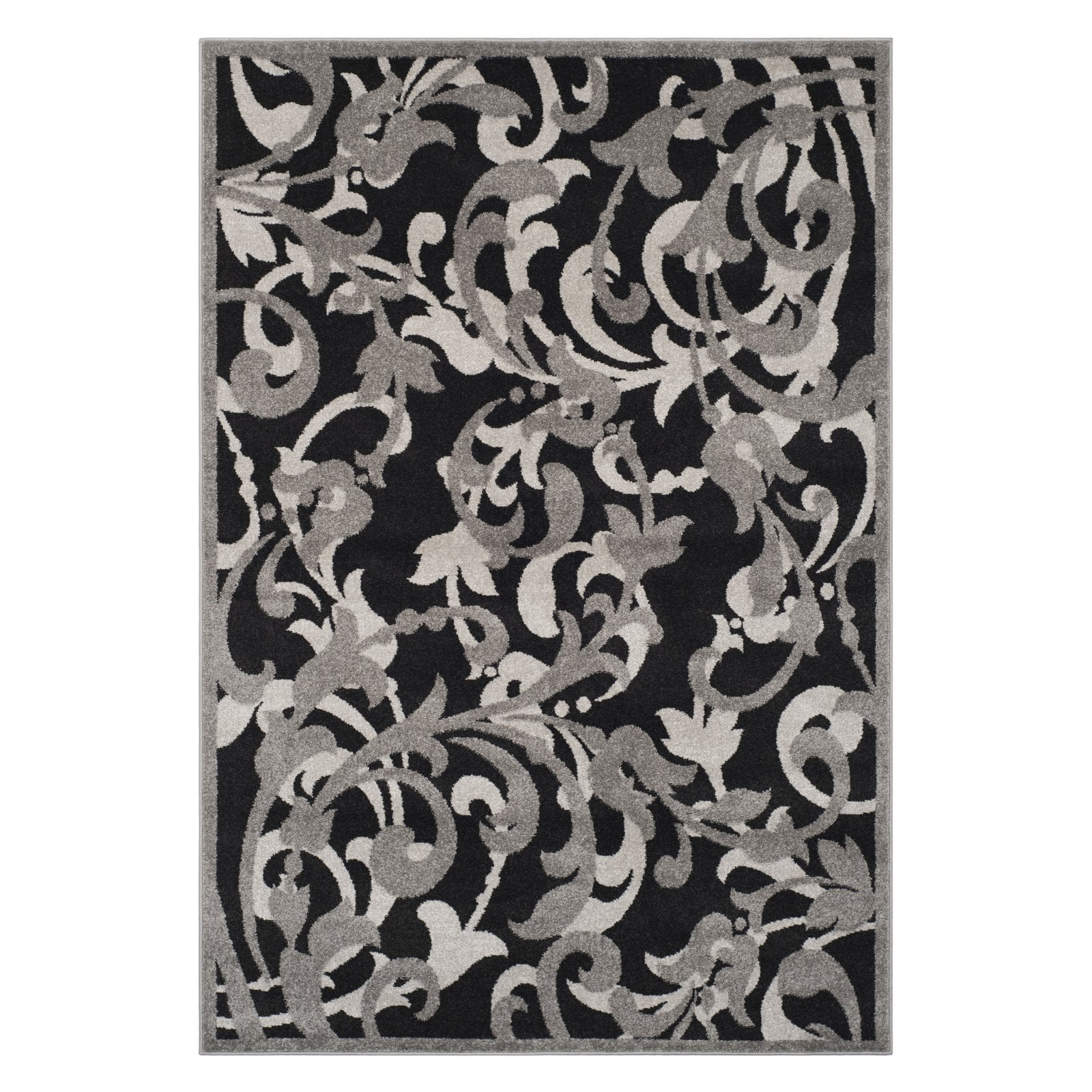 Gray 6' x 9' Stain-Resistant Synthetic Rectangular Rug