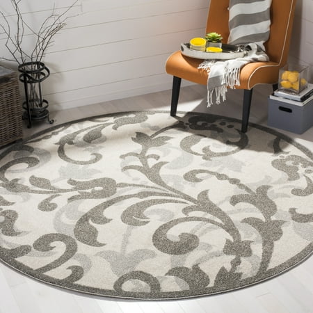 Safavieh Amherst Millard Floral Area Rug, Ivory/Gray, 7' x 7' Round