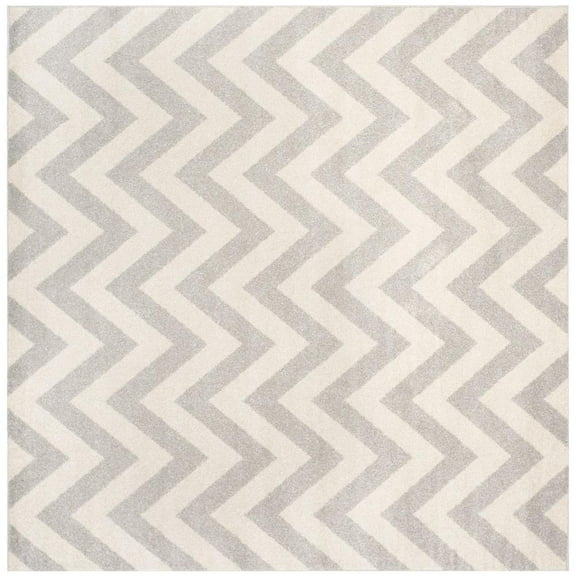 SAFAVIEH Amherst Peronal Geometric Area Rug, Light Grey/Beige, 7' x 7' Square