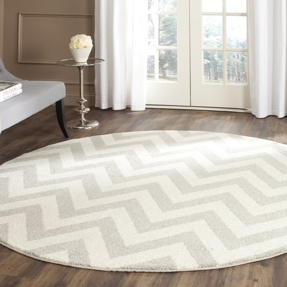 Safavieh Amherst Peronal Geometric Area Rug, Light Gray/Beige, 9' x 9' Round
