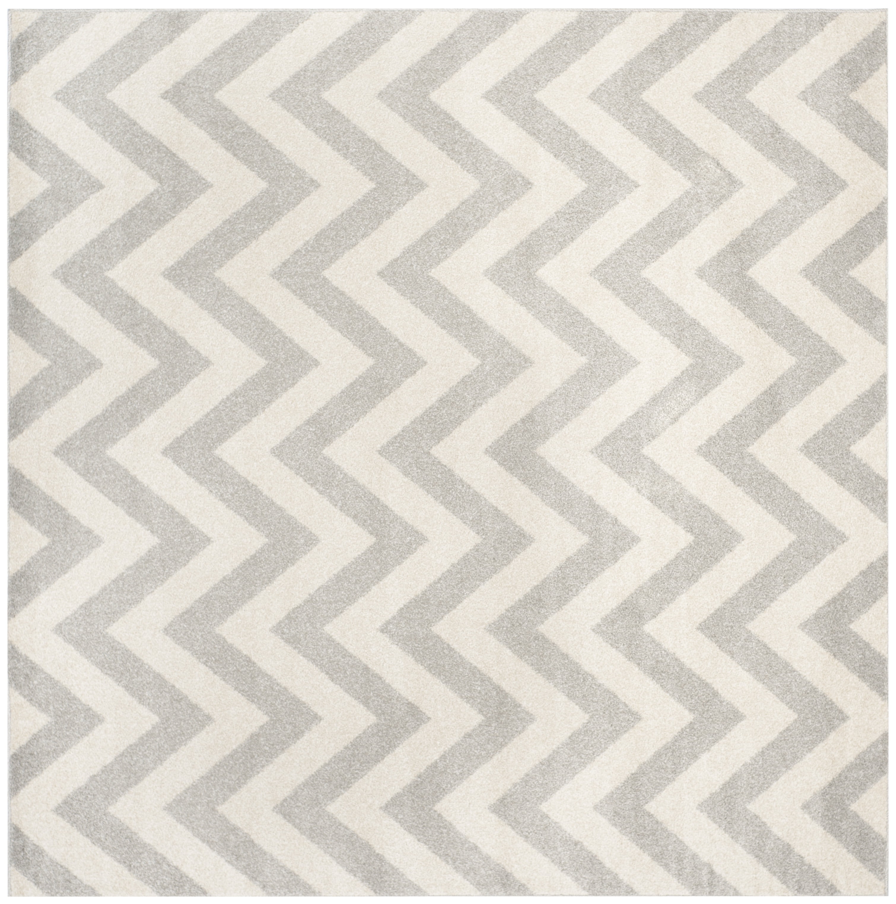 Light Grey and Beige Square Chevron Area Rug