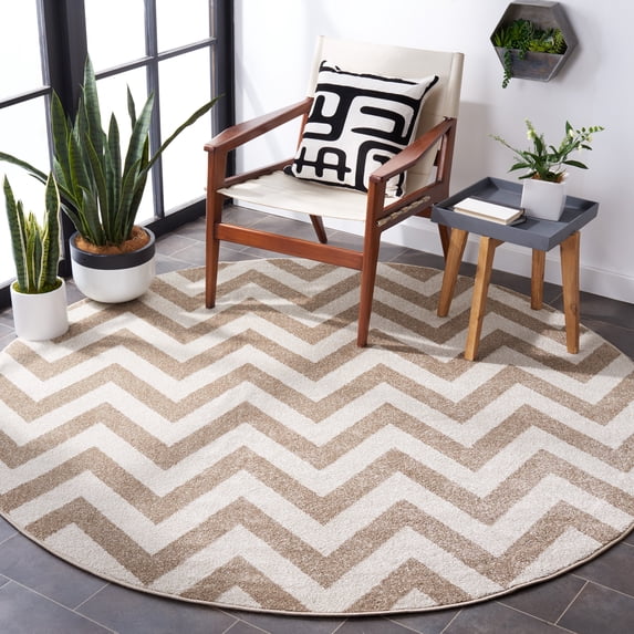 Safavieh Amherst Peronal Geometric Area Rug, Wheat/Beige, 7' x 7' Round
