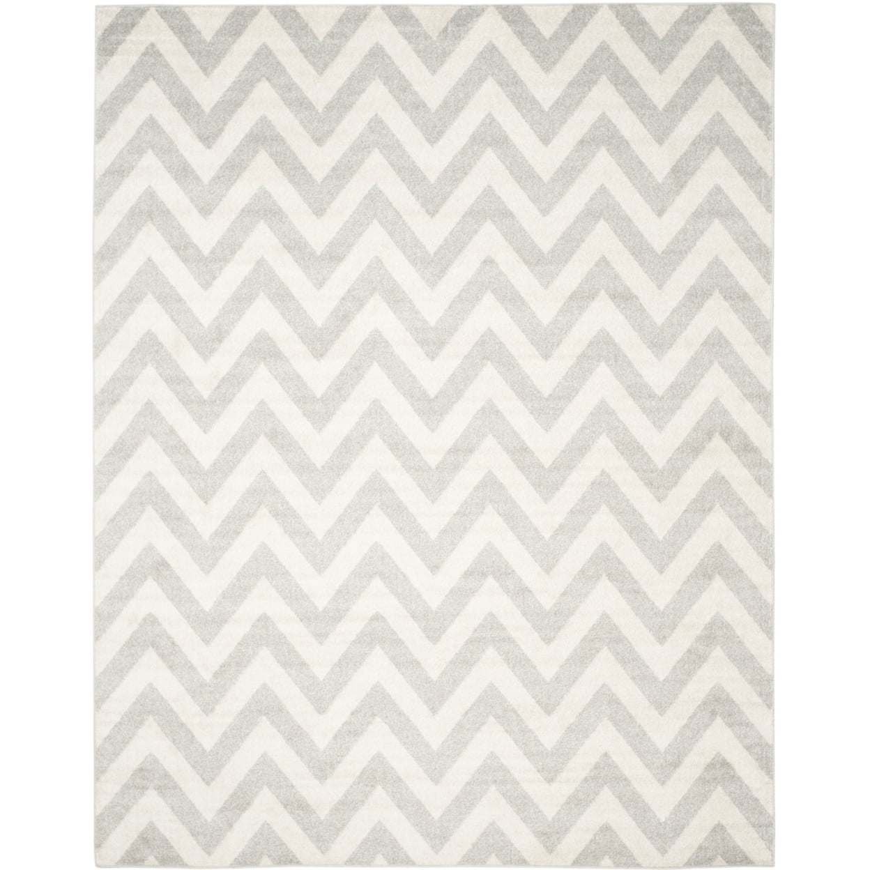Light Gray and Beige Chevron Pattern Runner Rug