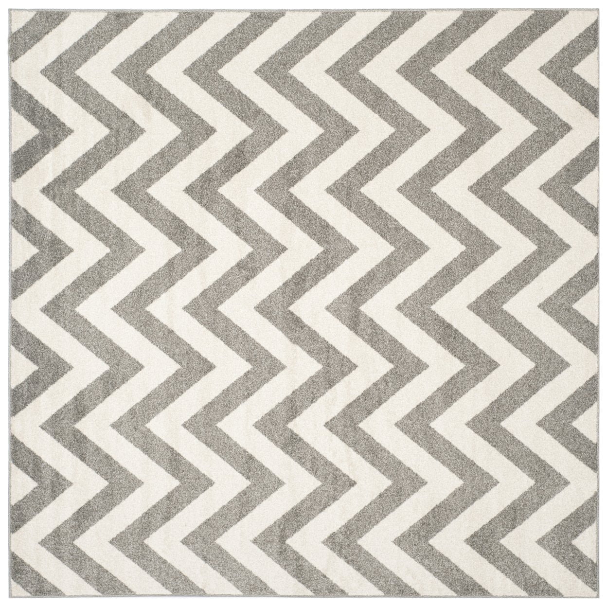 5' x 5' Dark Grey and Beige Reversible Synthetic Area Rug