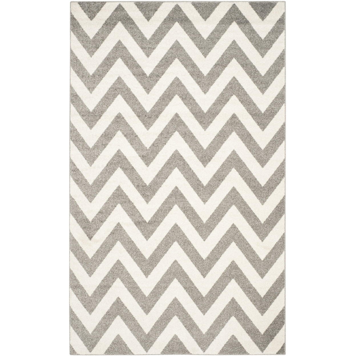 Wheat Beige Easy-Care Rectangular Synthetic Area Rug 5' x 8'