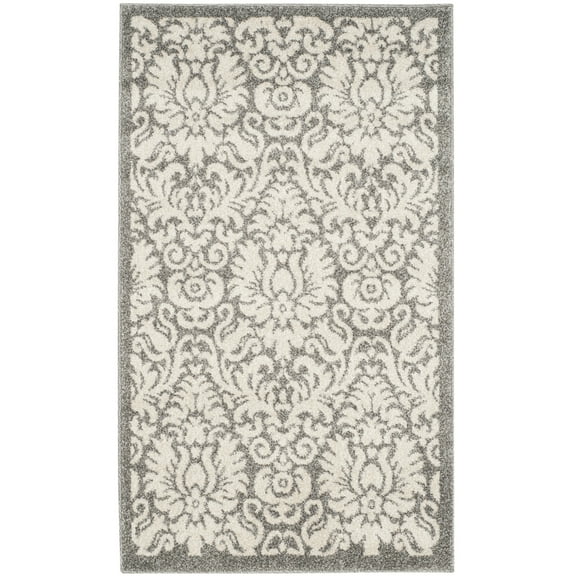 SAFAVIEH Amherst Rosabel Geometric Area Rug, Dark Grey/Beige, 2'6" x 4'