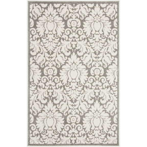 SAFAVIEH Amherst Rosabel Geometric Area Rug, Dark Grey/Beige, 5'3" x 8'