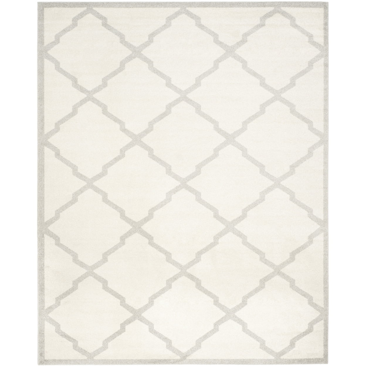Beige and Light Grey Geometric Synthetic Area Rug, 8' x 10'