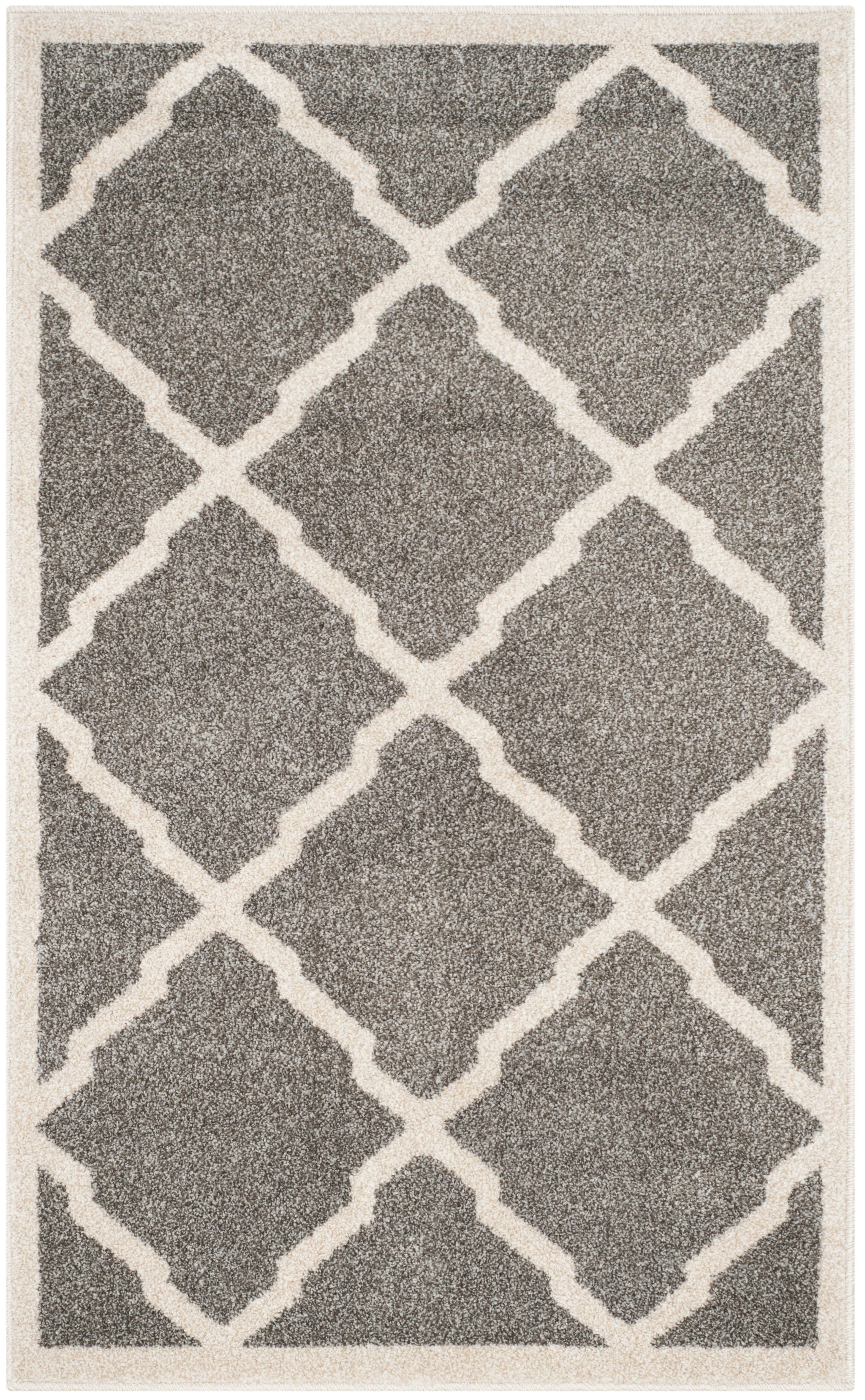 Reversible Hand-Knotted Geometric Gray Synthetic Area Rug 2'6" x 4'