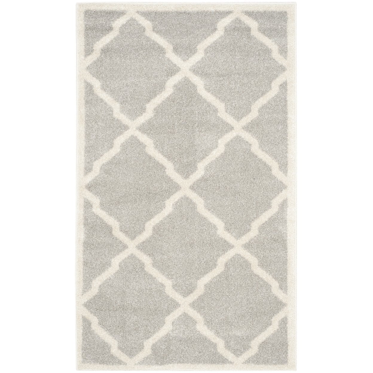 Reversible Trellis Hand-Knotted Gray Synthetic 3' x 5' Area Rug