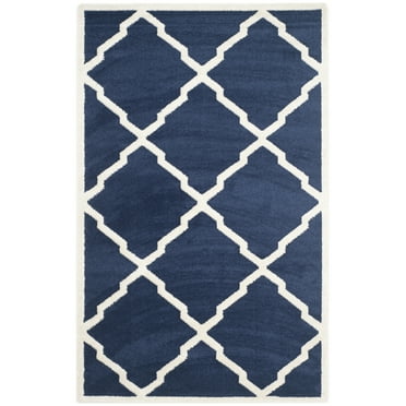 SAFAVIEH Amherst Sharalyn Geometric Area Rug, Navy/Beige, 4' x 6'