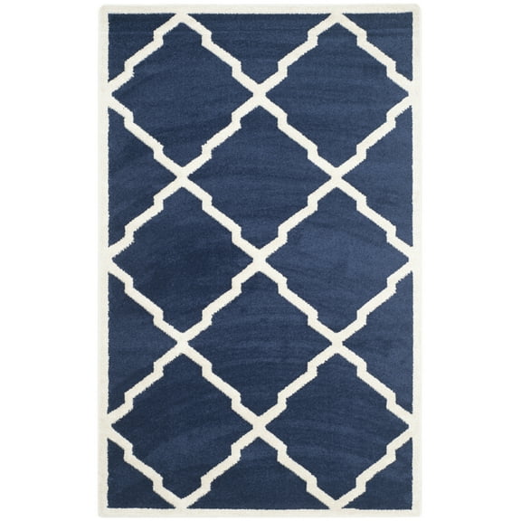 SAFAVIEH Amherst Sharalyn Geometric Area Rug, Navy/Beige, 5'3" x 8'