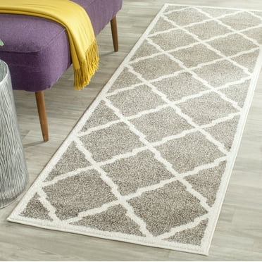 SAFAVIEH Amherst Sharalyn Geometric Runner Rug, Dark Grey/Beige, 2'3" x 9'