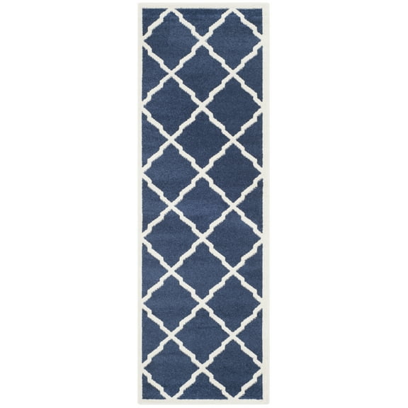 SAFAVIEH Amherst Sharalyn Geometric Runner Rug, Navy/Beige, 2'3" x 7'