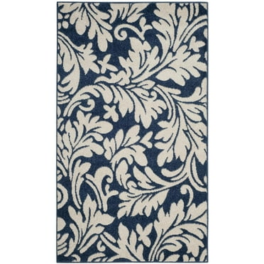 SAFAVIEH Amherst Thorburn Floral Area Rug, Navy/Ivory, 3' x 5'