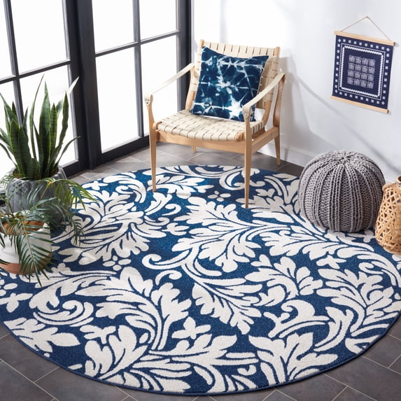 Safavieh Amherst Thorburn Floral Area Rug, Navy/Ivory, 7' x 7' Round