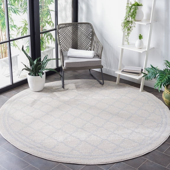 Safavieh Amherst Trina Geometric Area Rug, Beige/Light Gray, 8' x 8' Round