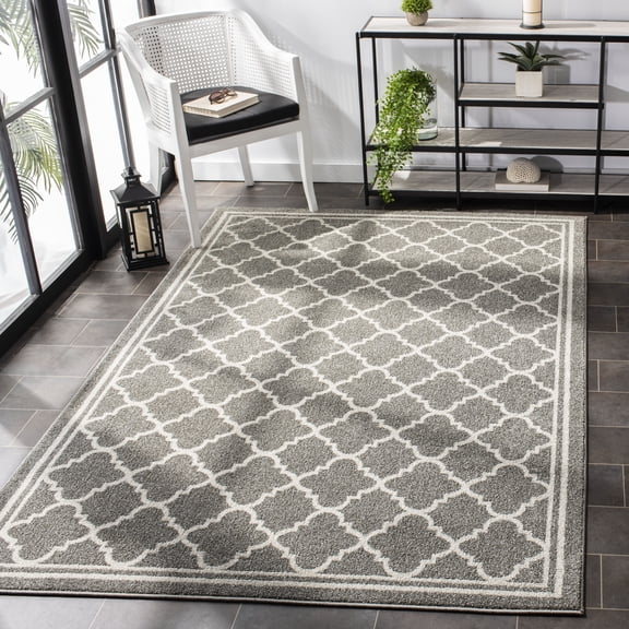 Safavieh Amherst Trina Geometric Area Rug, Dark Gray/Beige, 3' x 3' Square
