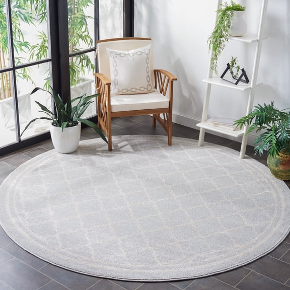 Safavieh Amherst Trina Geometric Area Rug, Light Gray/Beige, 3' x 3' Round