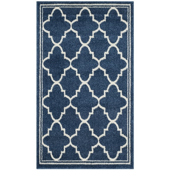 SAFAVIEH Amherst Trina Geometric Area Rug, Navy/Beige, 2'6" x 4'