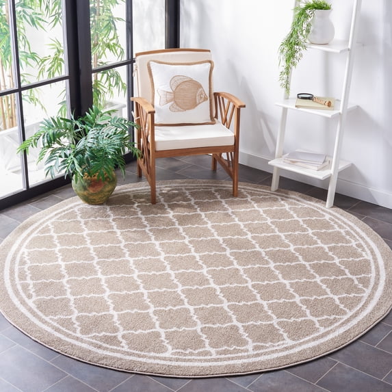 Safavieh Amherst Trina Geometric Area Rug, Wheat/Beige, 3' x 3' Round