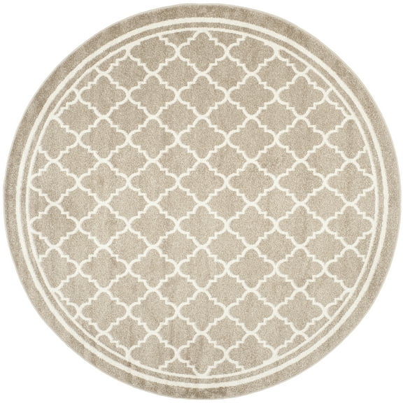SAFAVIEH Amherst Trina Geometric Area Rug, Wheat/Beige, 5' x 5' Round