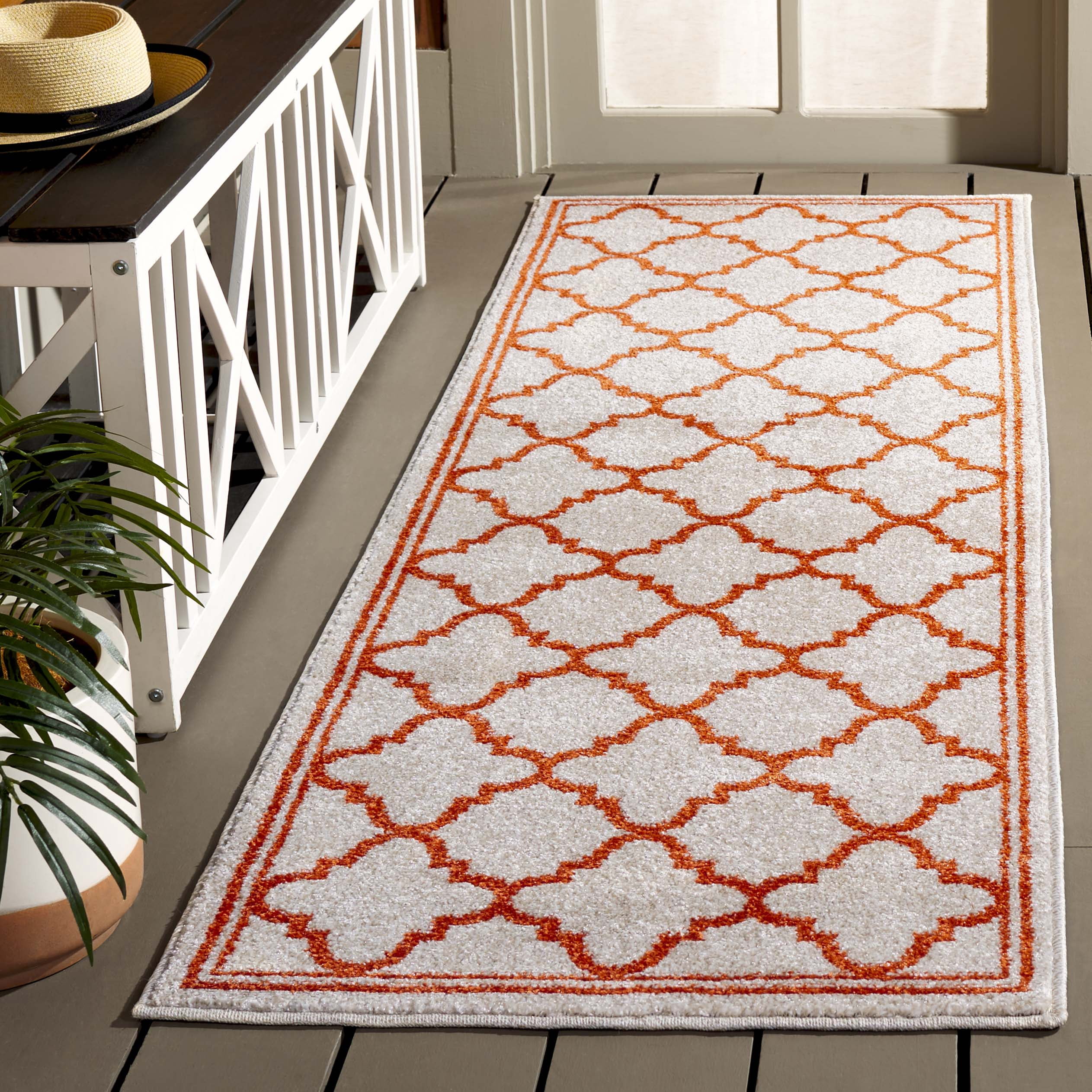 Safavieh Amherst Trina Geometric Runner Rug, Beige/Orange, 2'3" x 9'