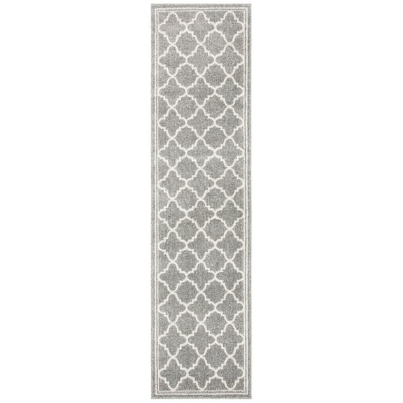 SAFAVIEH Amherst Trina Geometric Runner Rug, Dark Grey/Beige, 2'3" x 11'