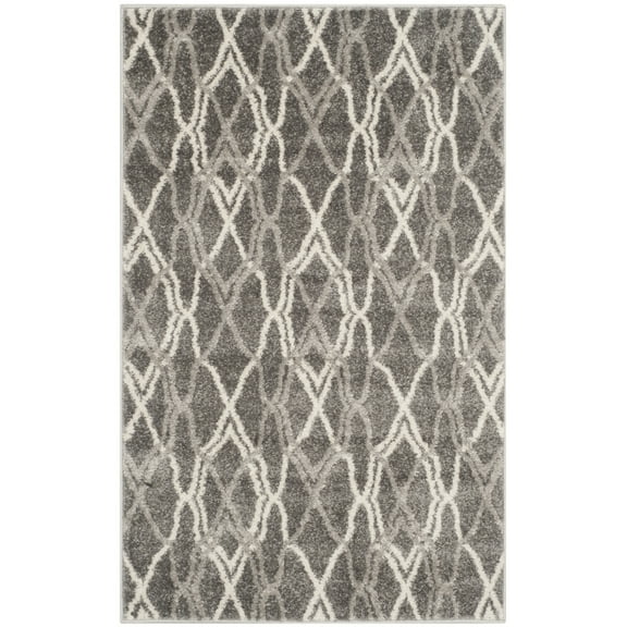SAFAVIEH Amherst Virginia Geometric Area Rug, Grey/Light Grey, 2'6" x 4'