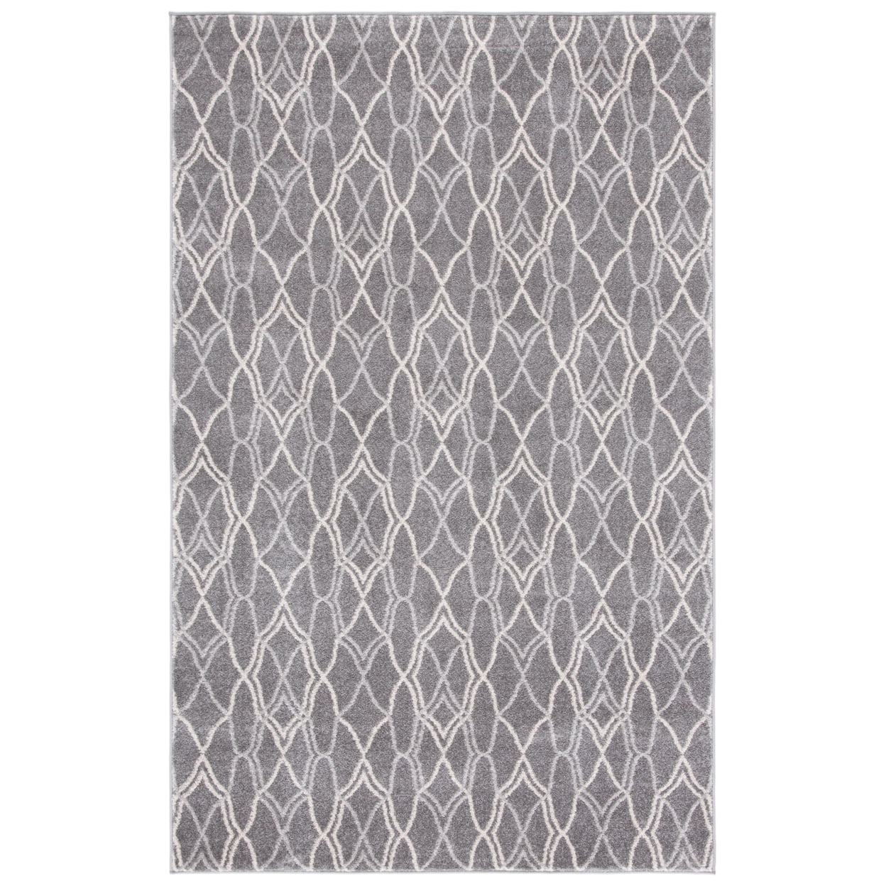 Gray Geometric 3' x 5' Reversible Synthetic Area Rug