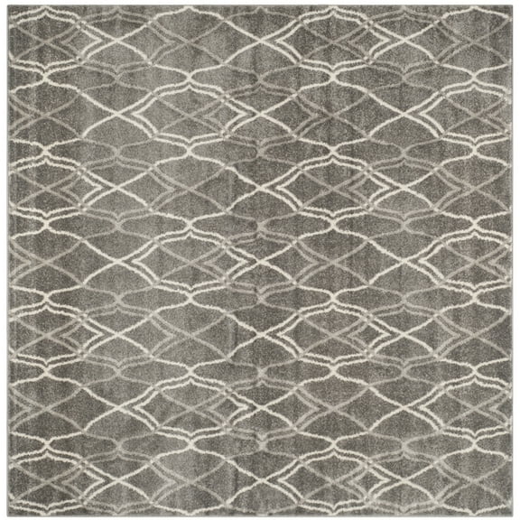 SAFAVIEH Amherst Virginia Geometric Area Rug, Grey/Light Grey, 7' x 7' Square