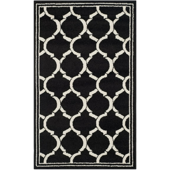 SAFAVIEH Amherst Wendy Geometric Area Rug, Anthracite/Ivory, 3' x 5'