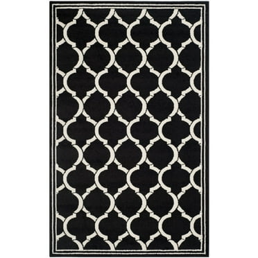 SAFAVIEH Amherst Wendy Geometric Area Rug, Anthracite/Ivory, 5'3" x 8'